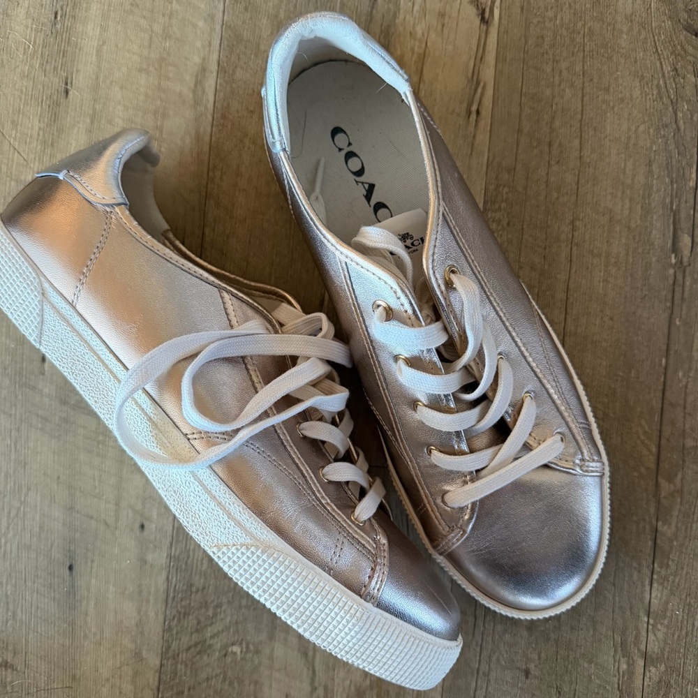 Coach C136 Low Top Metallic Sneaker | Champagne